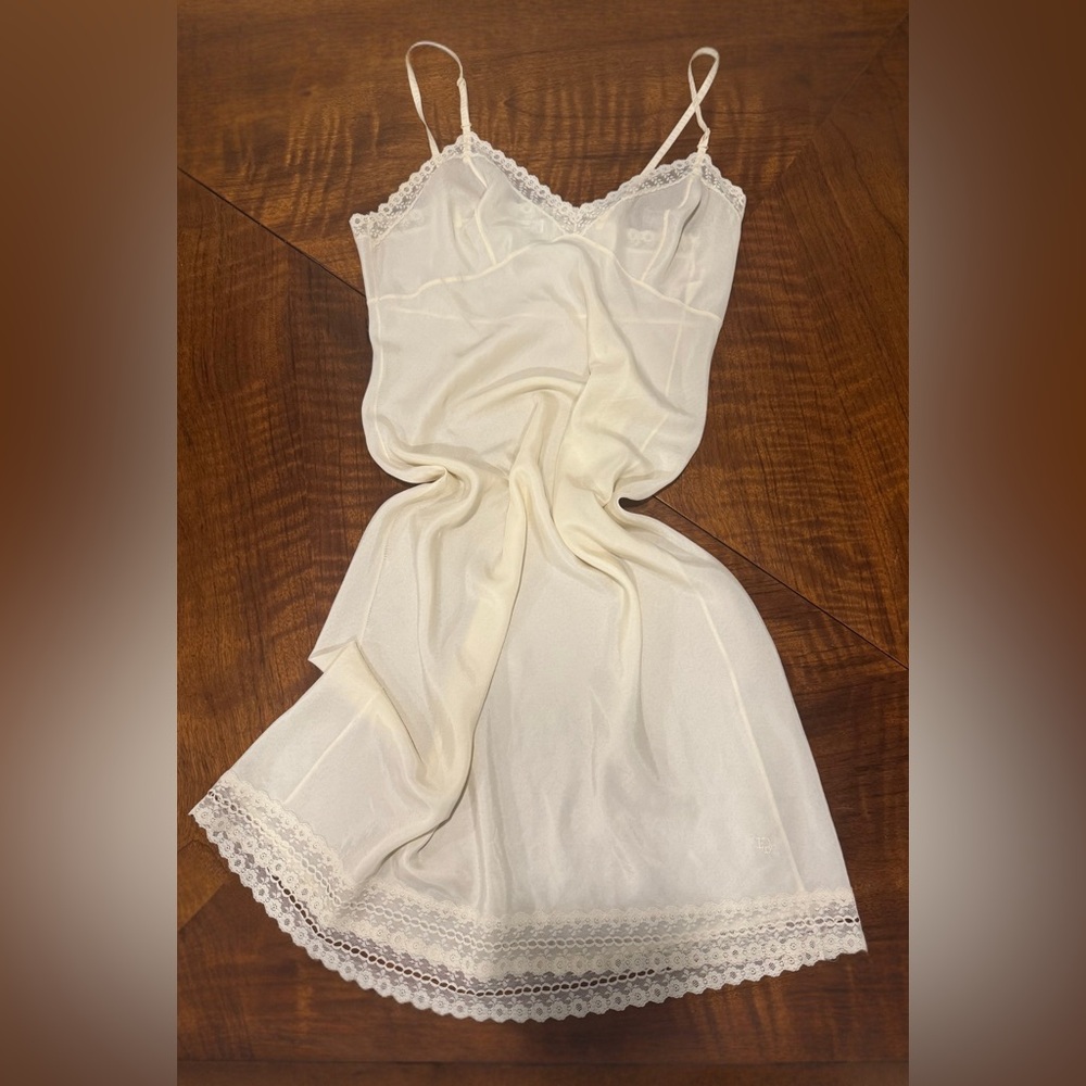 Christian Dior Cream Lace Chemise- Vintage slip nightgown